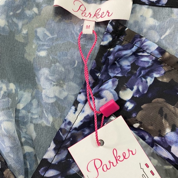 Parker Dark Blue Bonnet Long Sleeve Asymmetrical Dress - - Picture 8 of 10